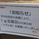 金相場高騰、東京で再び「1グラム金賞品」値上げ