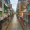 超大型台風襲来に伴う台風警報シグナル発令で無人となったマカオ市街地の様子＝2023年9月筆者撮影