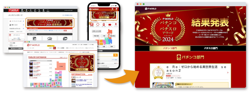 P-WORLD パチンコ＆パチスロアワード2024_結果発表ページ